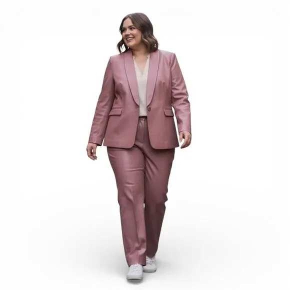 The Empower Vegan‎ Leather Drawstring Pant In Rose Brown Size Large